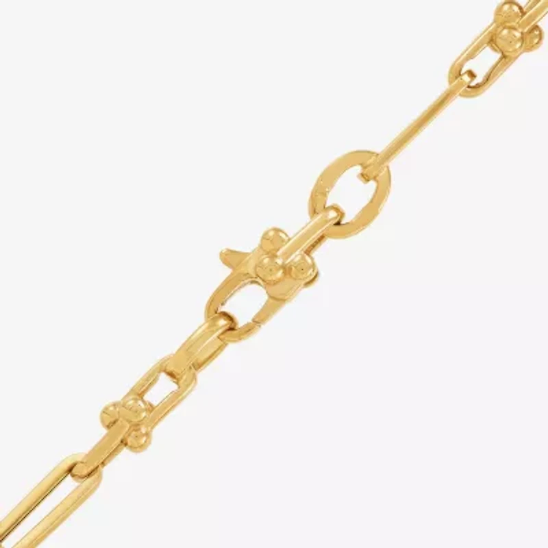 Limited Quantities! Womens 14K Gold 7.5 Inch Solid Link Chain Bracelet