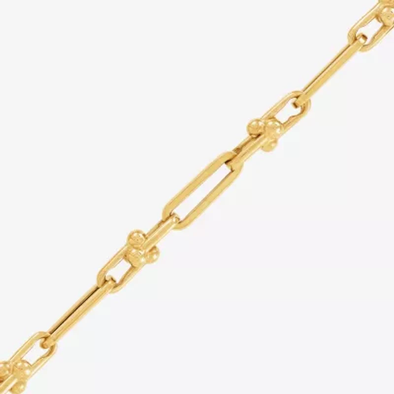 Limited Quantities! Womens 14K Gold 7.5 Inch Solid Link Chain Bracelet