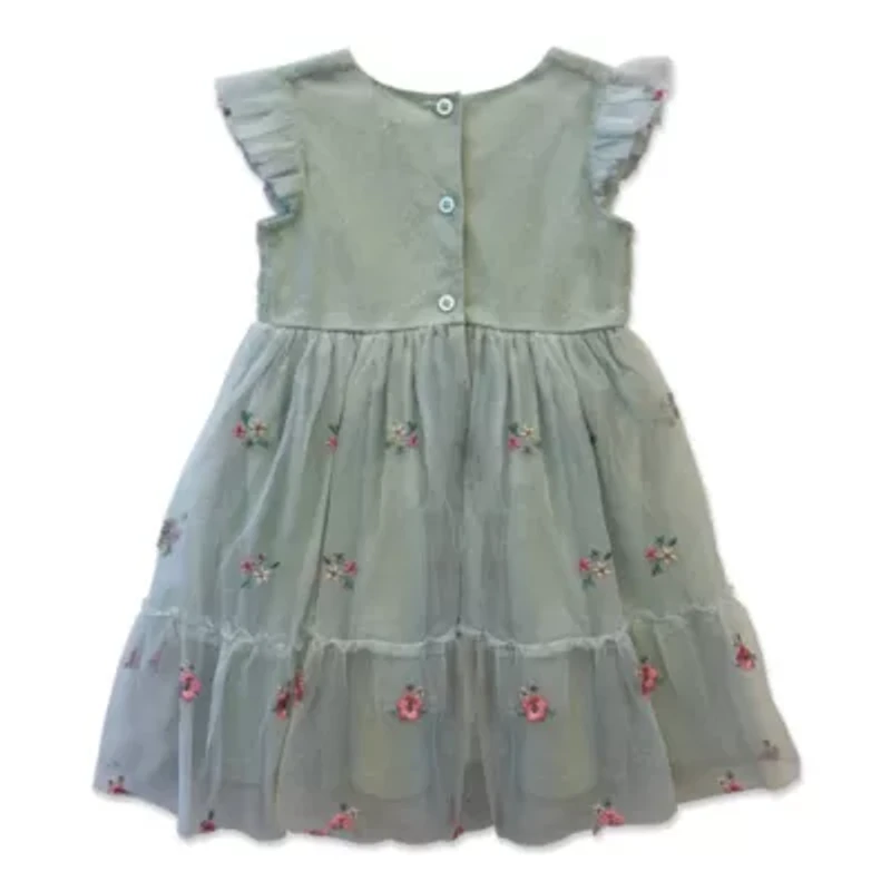 Blueberi Boulevard Little Girls Short Sleeve Flutter A-Line Dress