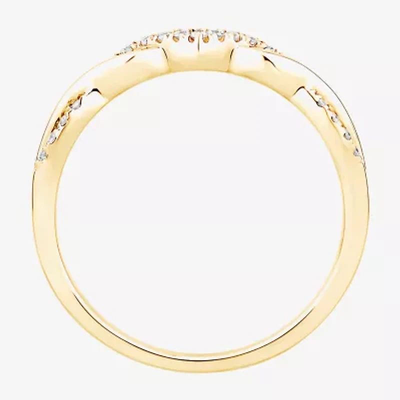 (F / Vs2) Womens 3MM 1/10 CT. T.W. Lab Grown White Diamond 10K Gold Wedding Band