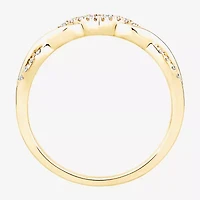 (F / Vs2) Womens 3MM 1/10 CT. T.W. Lab Grown White Diamond 10K Gold Wedding Band