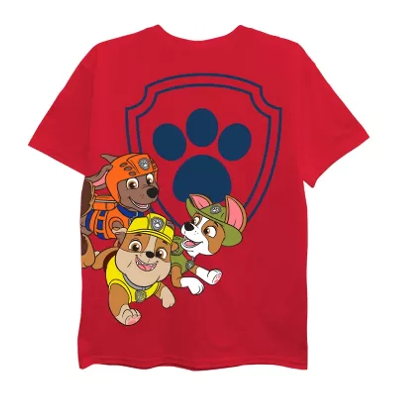 Toddler Boys Round Neck Short Sleeve Regular Fit Paw Patrol Graphic T-Shirt