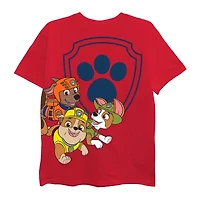 Toddler Boys Round Neck Short Sleeve Regular Fit Paw Patrol Graphic T-Shirt