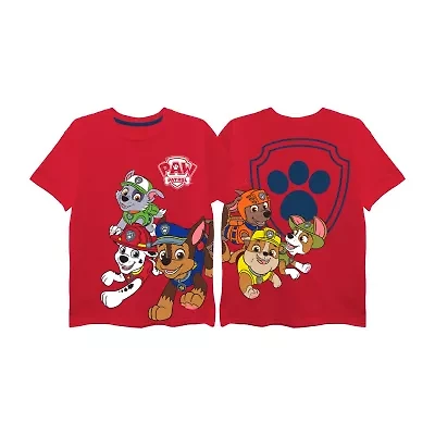 Toddler Boys Round Neck Short Sleeve Regular Fit Paw Patrol Graphic T-Shirt