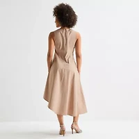 Worthington Womens Sleeveless Asymmetrical Dress