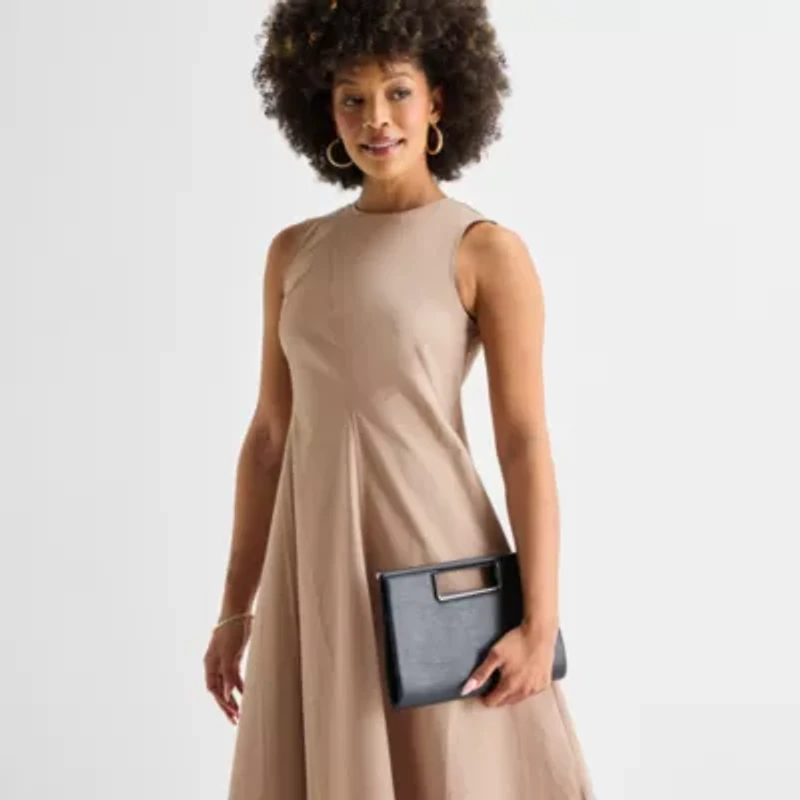 Worthington Womens Sleeveless Asymmetrical Dress