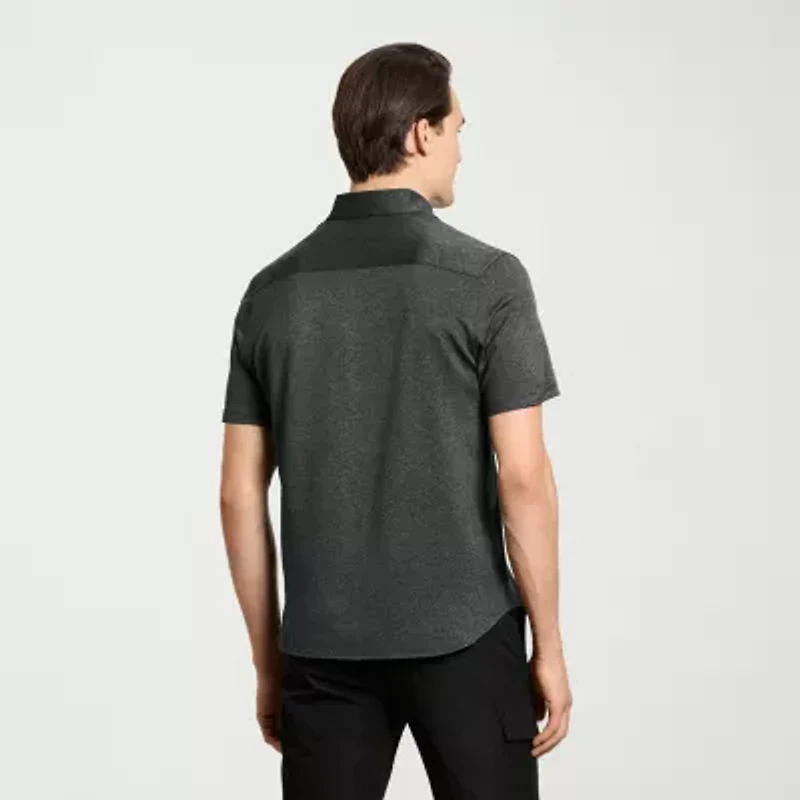 Van Heusen Performance Mens Short Sleeve Regular Fit Button-Down Shirt