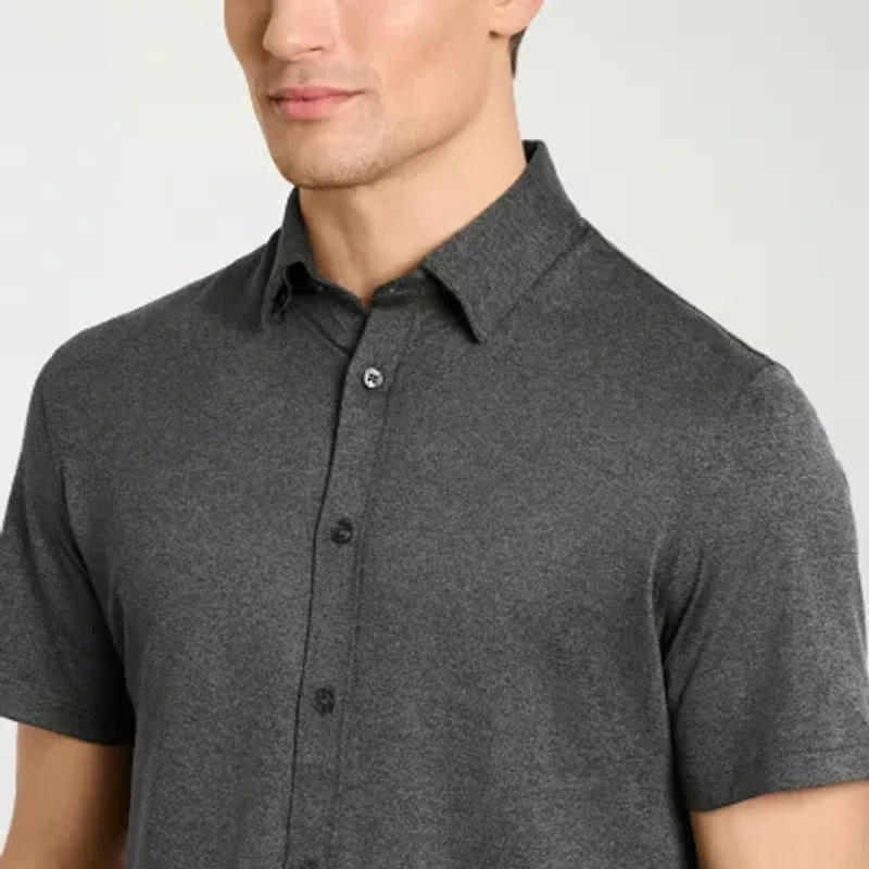 Van Heusen Performance Mens Short Sleeve Regular Fit Button-Down Shirt