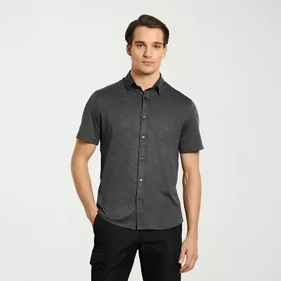 Van Heusen Performance Mens Short Sleeve Regular Fit Button-Down Shirt