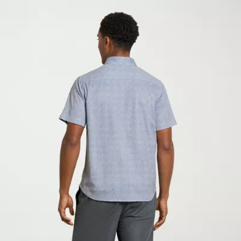 Van Heusen Performance Mens Short Sleeve Regular Fit Button-Down Shirt