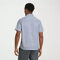 Van Heusen Performance Mens Short Sleeve Regular Fit Button-Down Shirt