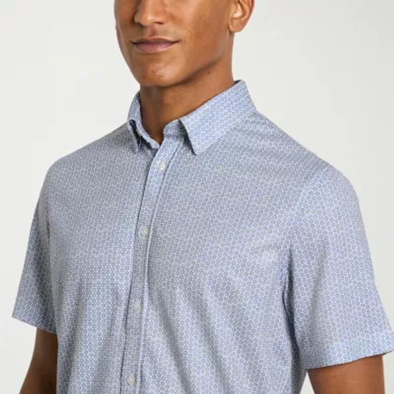 Van Heusen Performance Mens Short Sleeve Regular Fit Button-Down Shirt