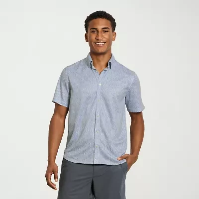 Van Heusen Performance Mens Short Sleeve Regular Fit Button-Down Shirt
