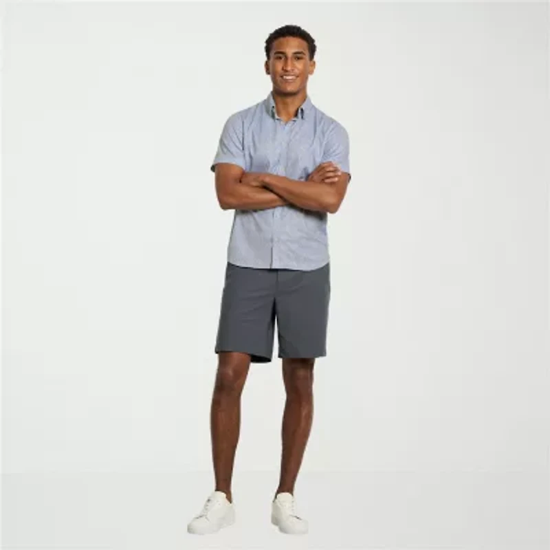 Van Heusen Performance Mens Short Sleeve Regular Fit Button-Down Shirt