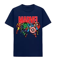 Mens Crew Neck Short Sleeve Regular Fit Marvel Graphic T-Shirt