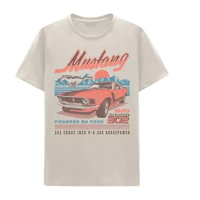 Mustang Mens Crew Neck Short Sleeve Classic Fit Big and Tall Graphic T-Shirt