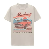 Mustang Mens Crew Neck Short Sleeve Classic Fit Big and Tall Graphic T-Shirt