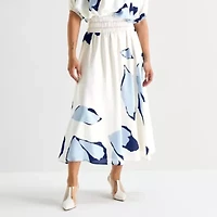 Worthington Womens Long Flared Skirt