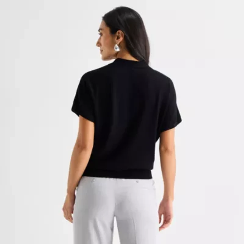 Worthington Womens Short Sleeve Polo Sweater