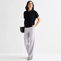 Worthington Womens Short Sleeve Polo Sweater