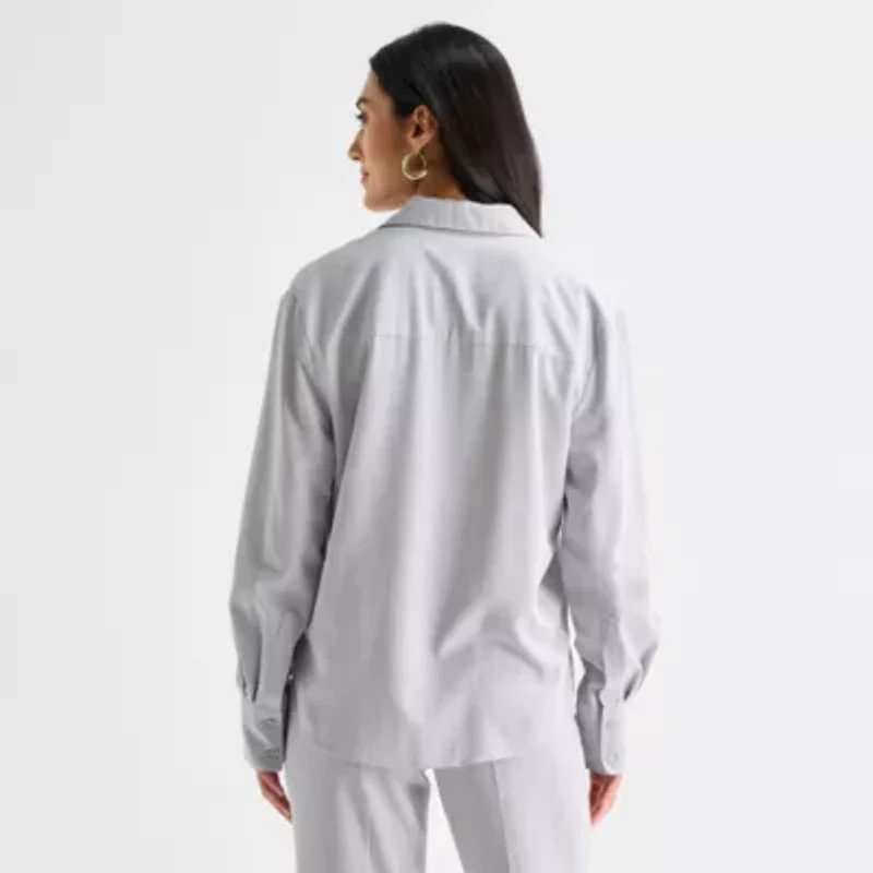 Worthington Womens Long Sleeve Blouse