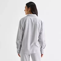 Worthington Womens Long Sleeve Blouse