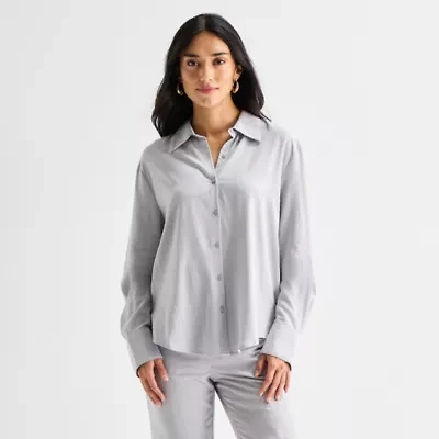 Worthington Womens Long Sleeve Blouse