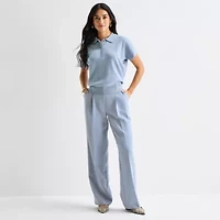 Worthington Womens Short Sleeve Polo Sweater