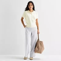 Worthington Womens Short Sleeve Polo Sweater