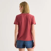 a.n.a Womens Round Neck Short Sleeve T-Shirt