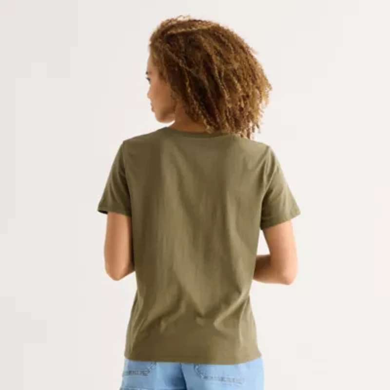 a.n.a Womens Round Neck Short Sleeve T-Shirt