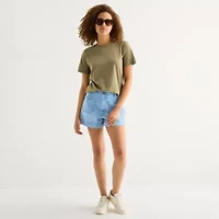 a.n.a Womens Round Neck Short Sleeve T-Shirt
