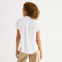 a.n.a Womens Short Sleeve Blouse