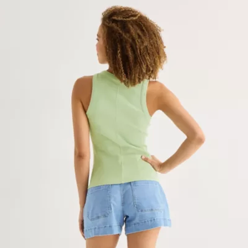 a.n.a Womens Henley Neck Sleeveless Tank Top