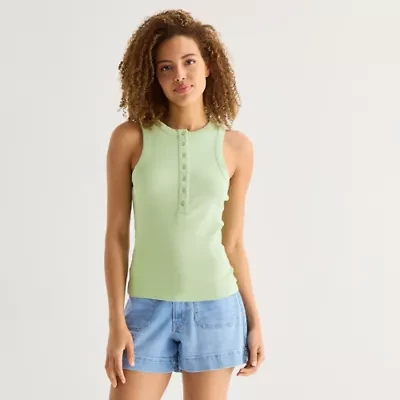 a.n.a Womens Henley Neck Sleeveless Tank Top