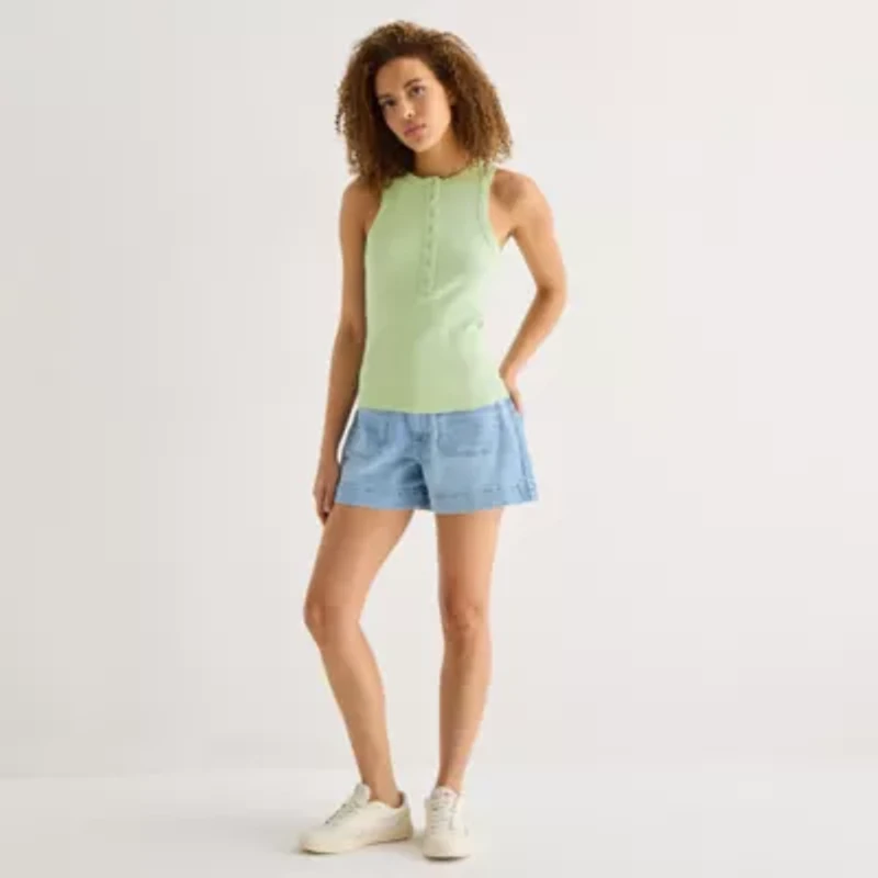 a.n.a Womens Henley Neck Sleeveless Tank Top