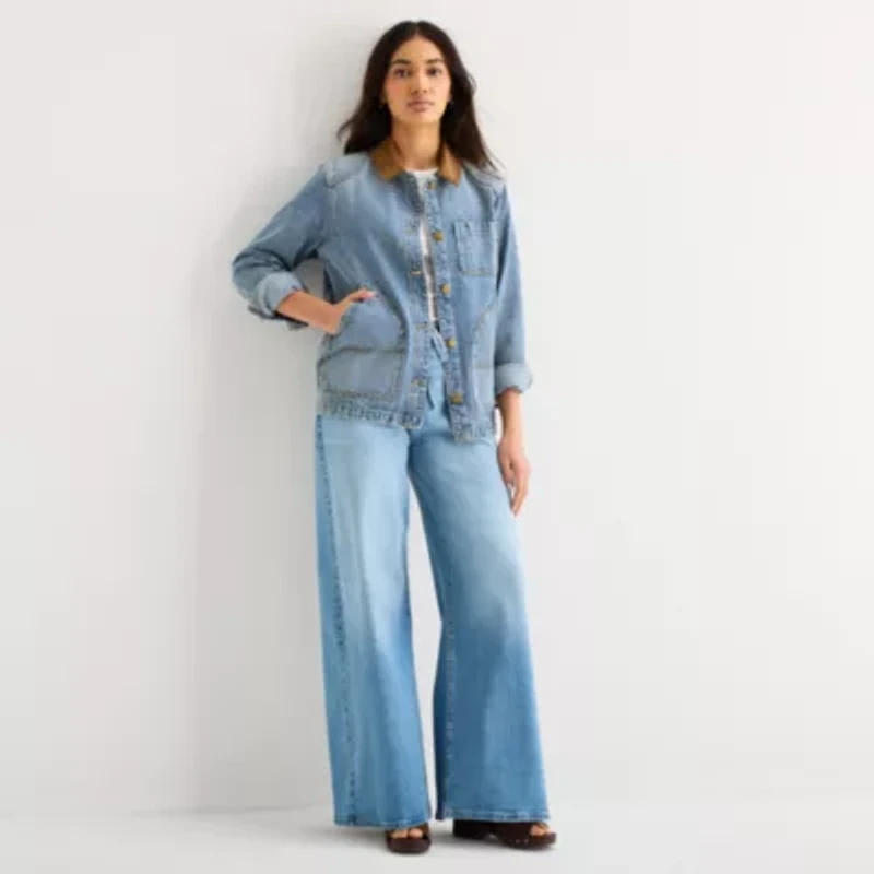 a.n.a Womens Denim Lightweight Jacket