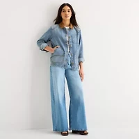 a.n.a Womens Denim Lightweight Jacket