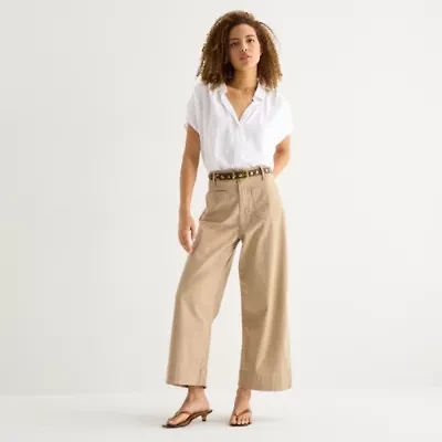 a.n.a Womens Wide Leg Highest Rise Cropped Pant