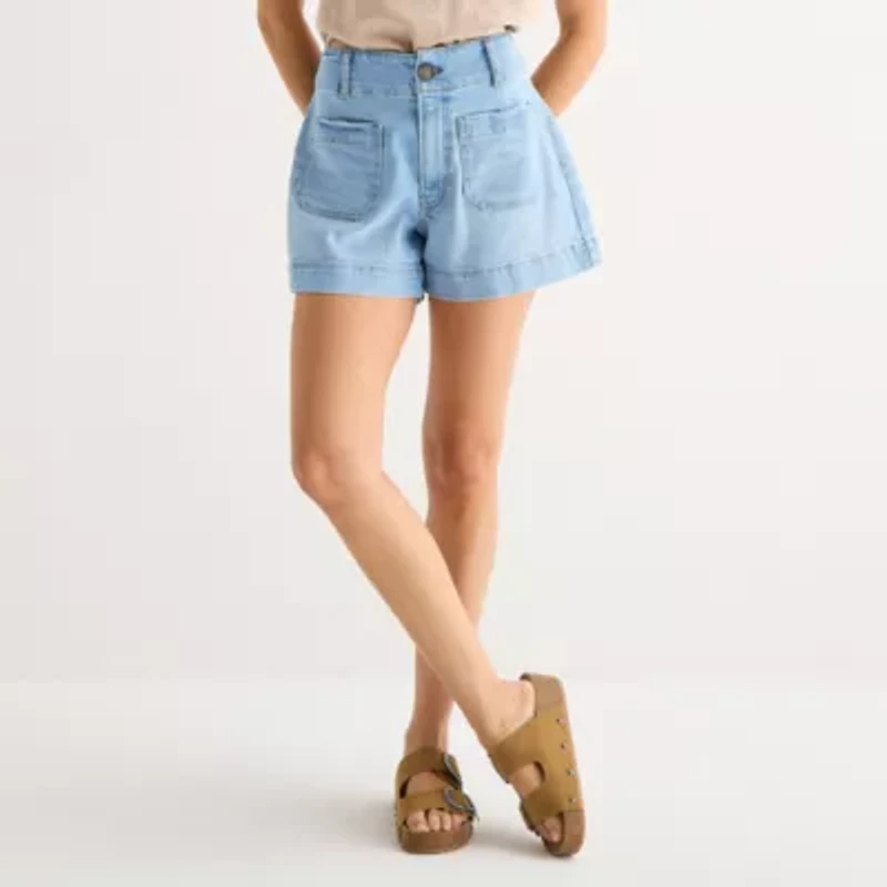 a.n.a Patch Pocket Womens Highest Rise 4" Denim Short