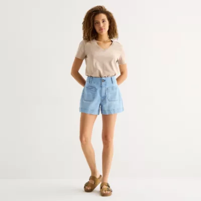 a.n.a Patch Pocket Womens Highest Rise 4" Denim Short