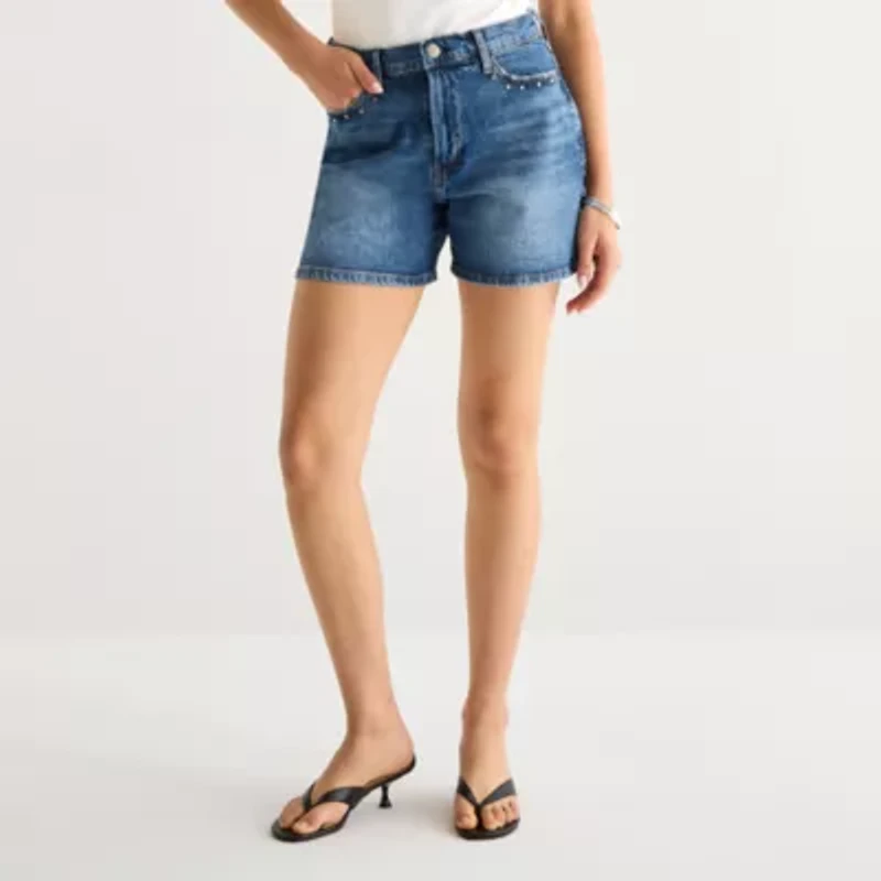 a.n.a Womens High Rise Denim Short