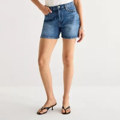 a.n.a Studded Womens High Rise Denim Short