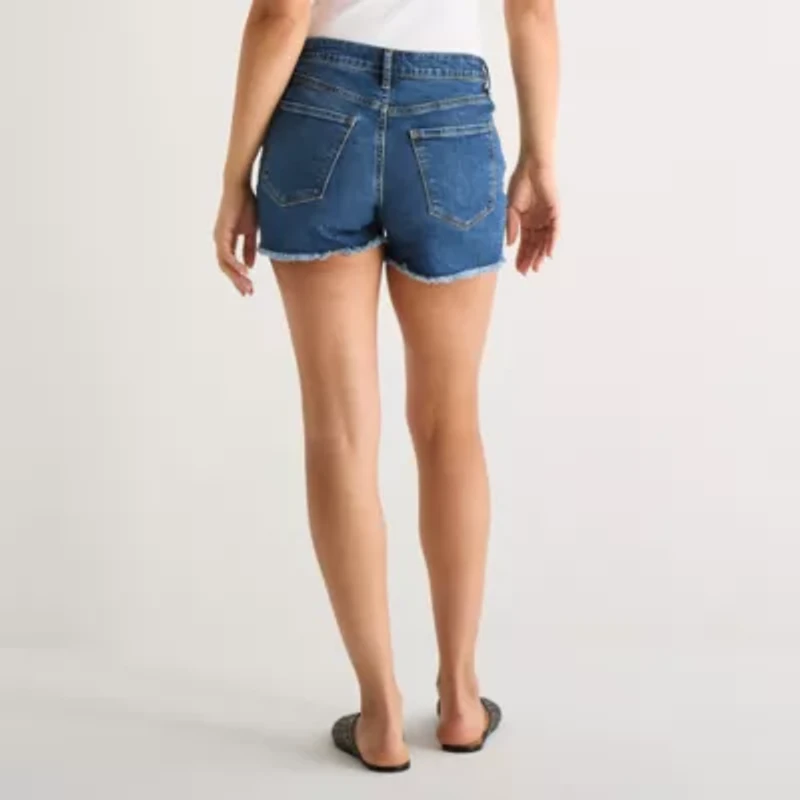 a.n.a Womens Mid Rise Denim Short