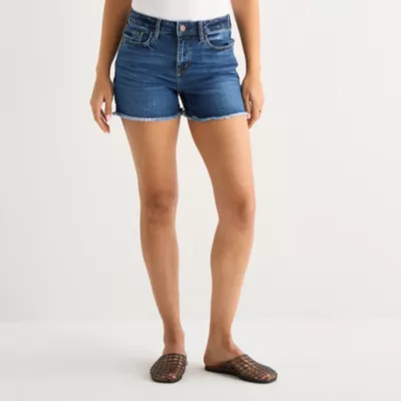 a.n.a Womens Mid Rise Denim Short