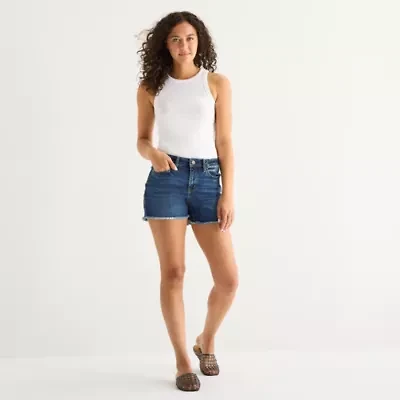a.n.a Womens Mid Rise Denim Short
