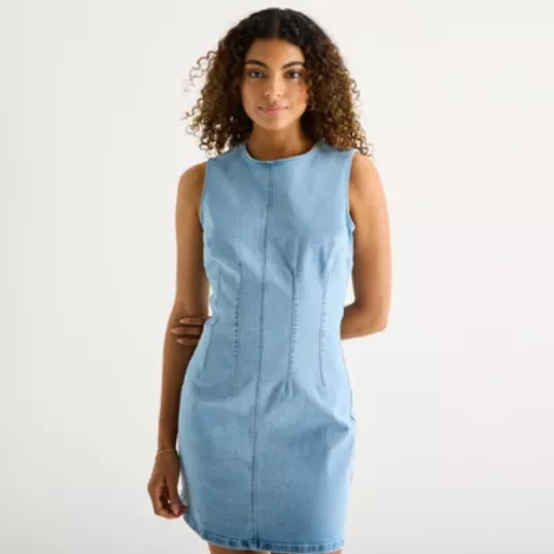 a.n.a Womens Sleeveless Sheath Dress