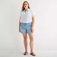 a.n.a Womens Plus Short Sleeve Blouse