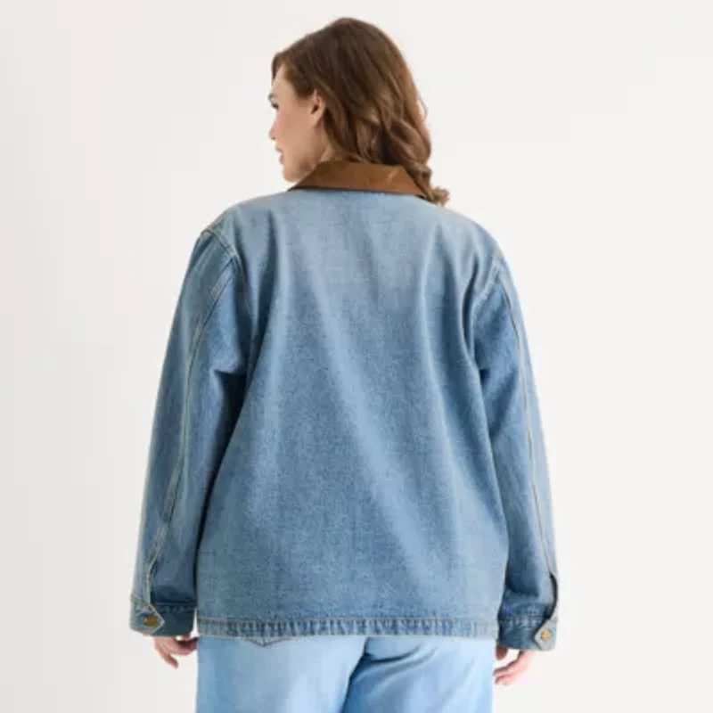 a.n.a Womens Plus Denim Lightweight Jacket