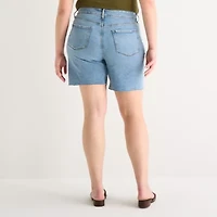 a.n.a Womens High Rise Plus Denim Short